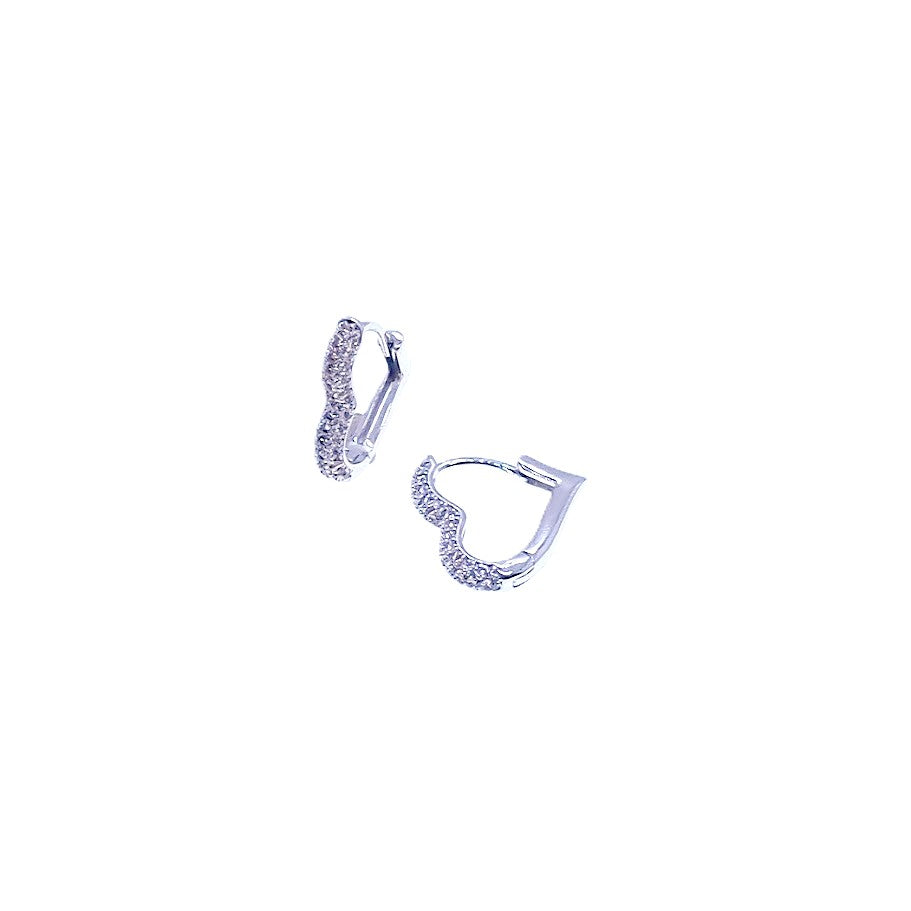 Heart Cubic Zirconia Hoop Earrings