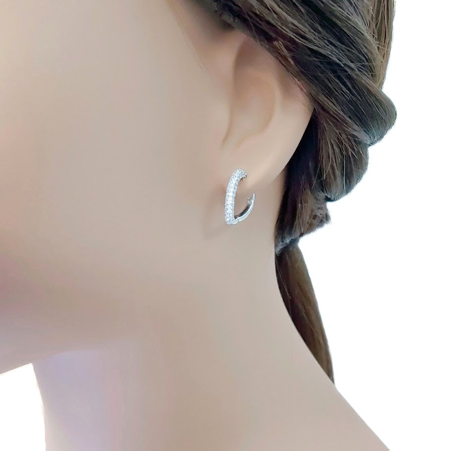 Heart Cubic Zirconia Hoop Earrings