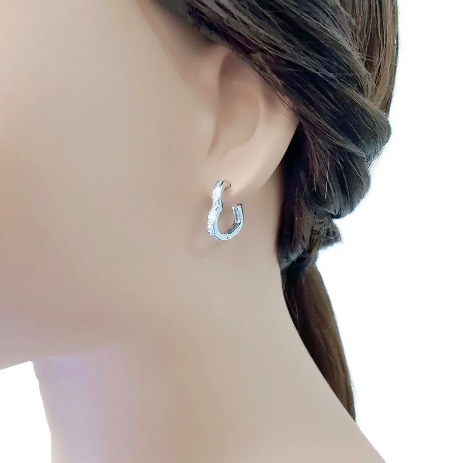 Heart Cubic Zirconia Hoop Earrings