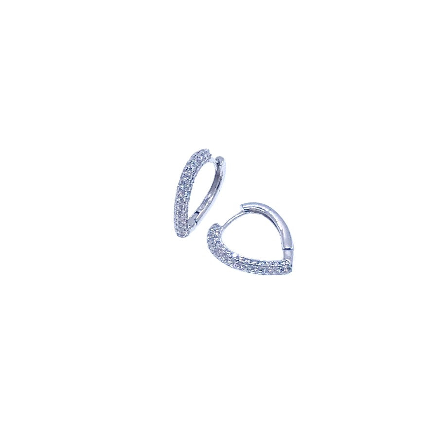 Heart Cubic Zirconia Hoop Earrings