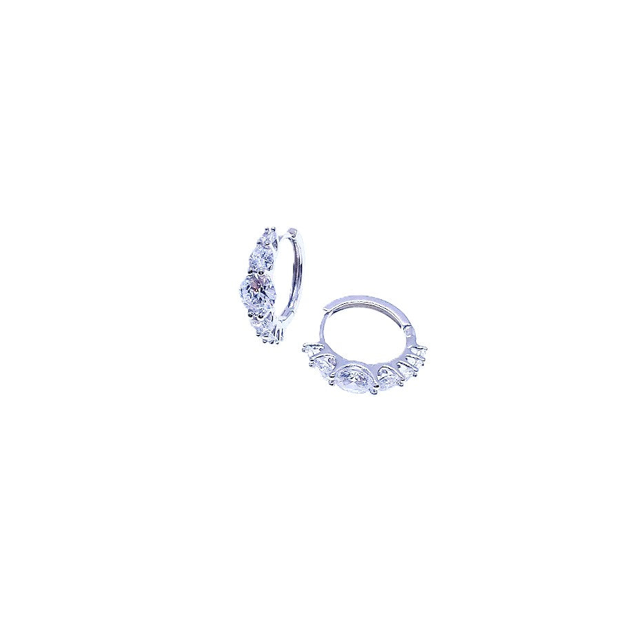 Cubic Zirconia Hoop Earrings