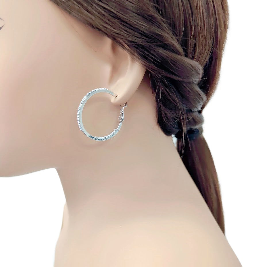 Cubic Zirconia Hoop Earrings