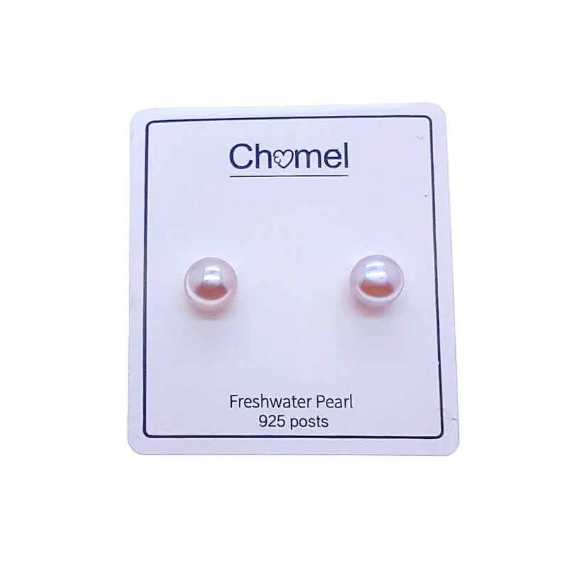 Freshwater Pearl Button Earrings