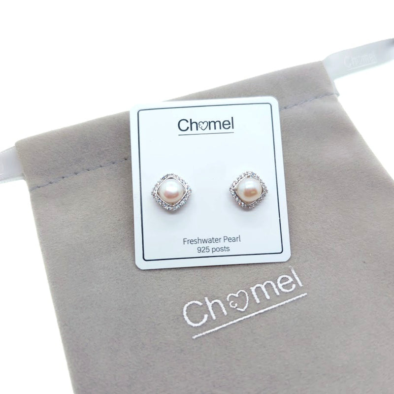 Freshwater Pearl & Cubic Zirconia Earrings