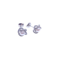 Freshwater Pearl  & Cubic Zirconia Earrings