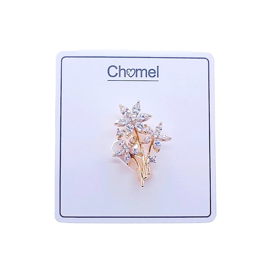 Flower Cubic Zirconia Brooch
