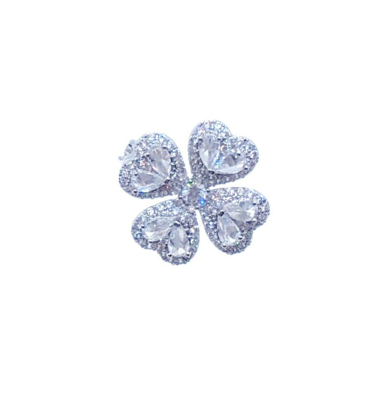 Clover Leaf Cubic Zirconia Brooch