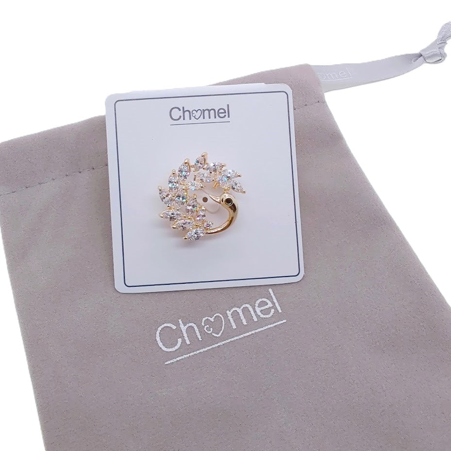 Swan Cubic Zirconia Brooch