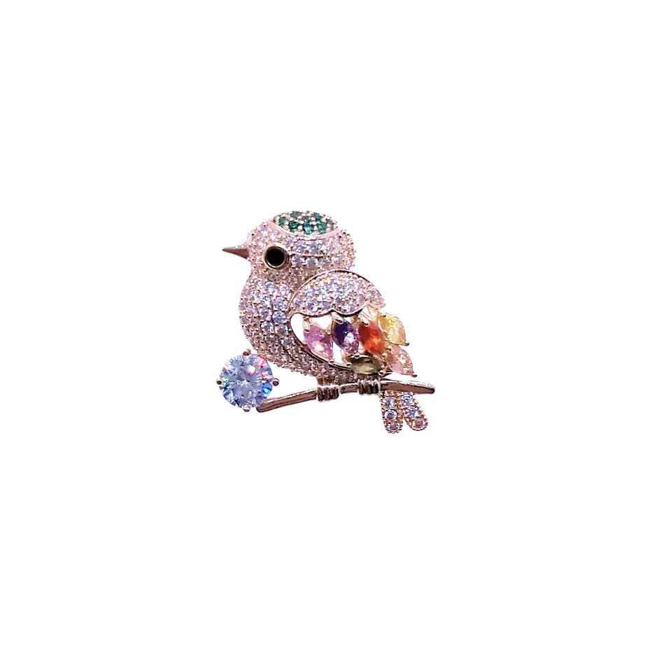 Bird Cubic Zirconia Brooch