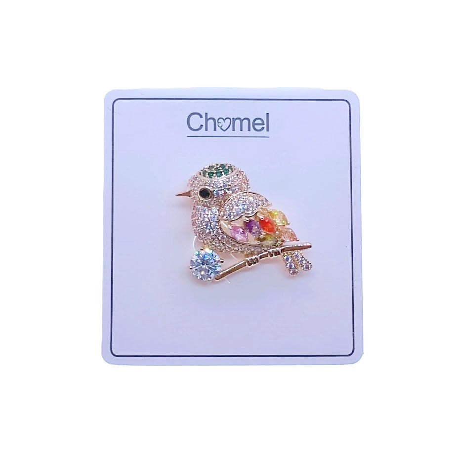 Bird Cubic Zirconia Brooch