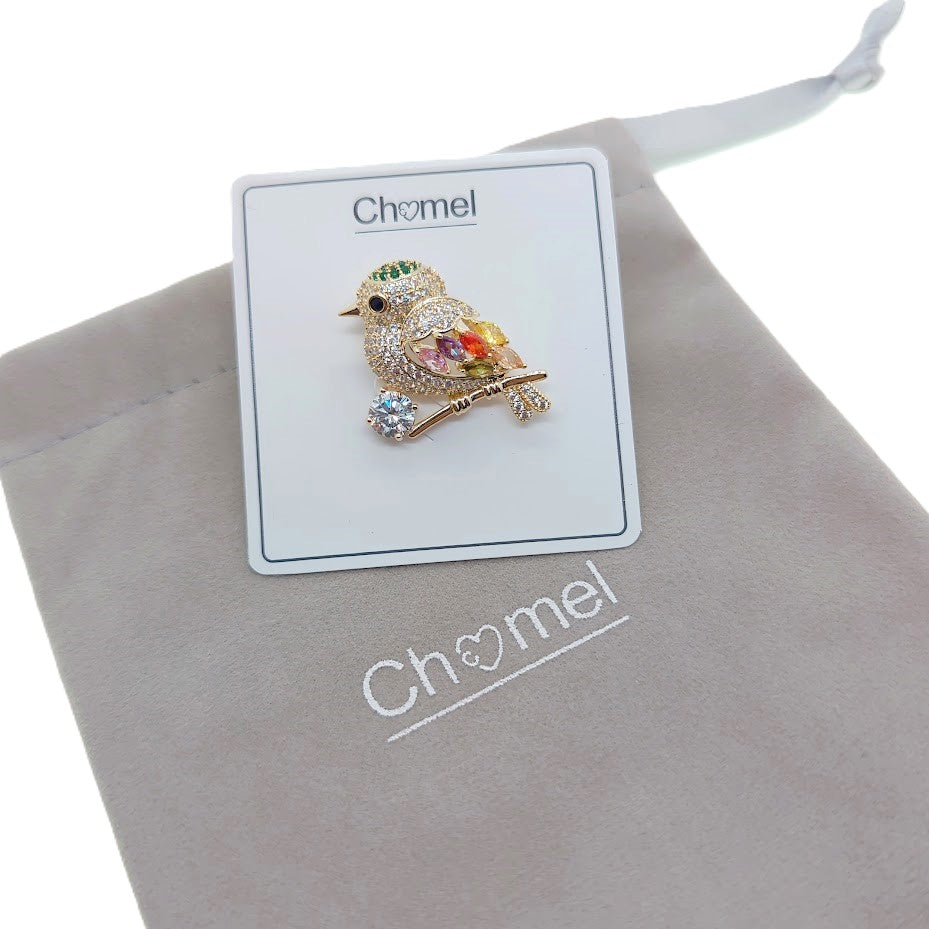 Bird Cubic Zirconia Brooch