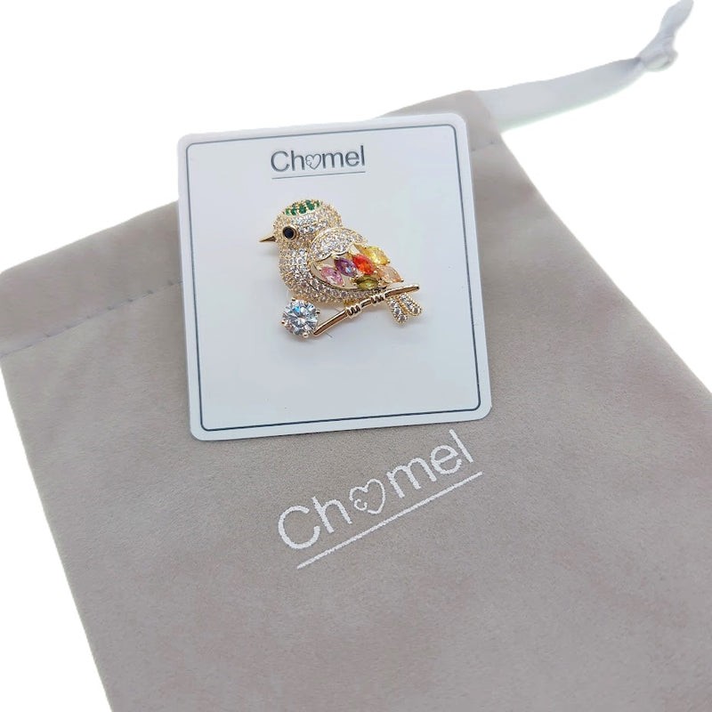 Bird Cubic Zirconia Brooch