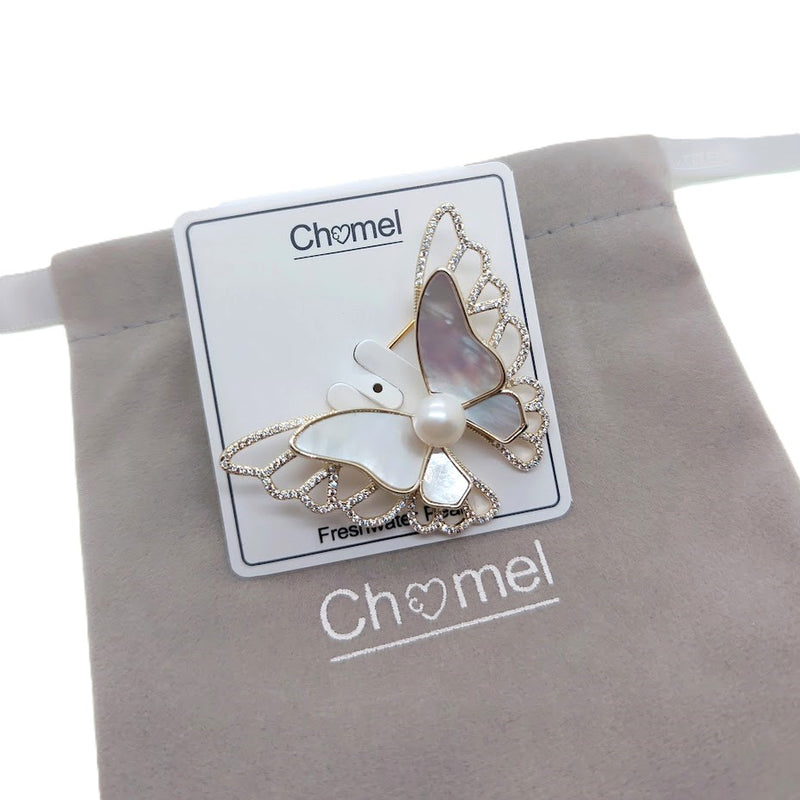Butterfly Freshwater Pearl Brooch