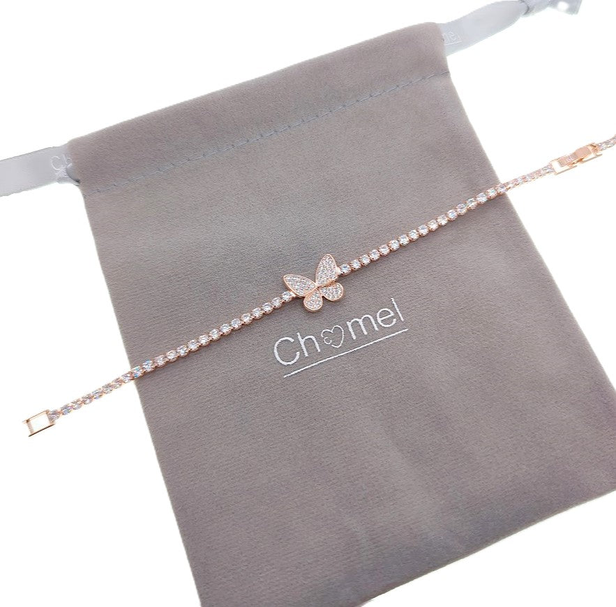 Butterfly Cubic Zirconia Tennis Bracelet - CHOMEL