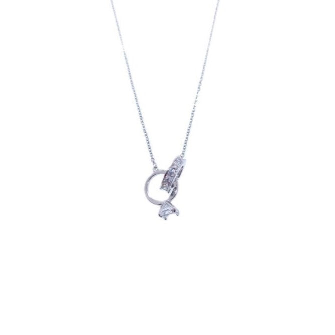 Interlocking Ring Cubic Zirconia Necklace - CHOMEL