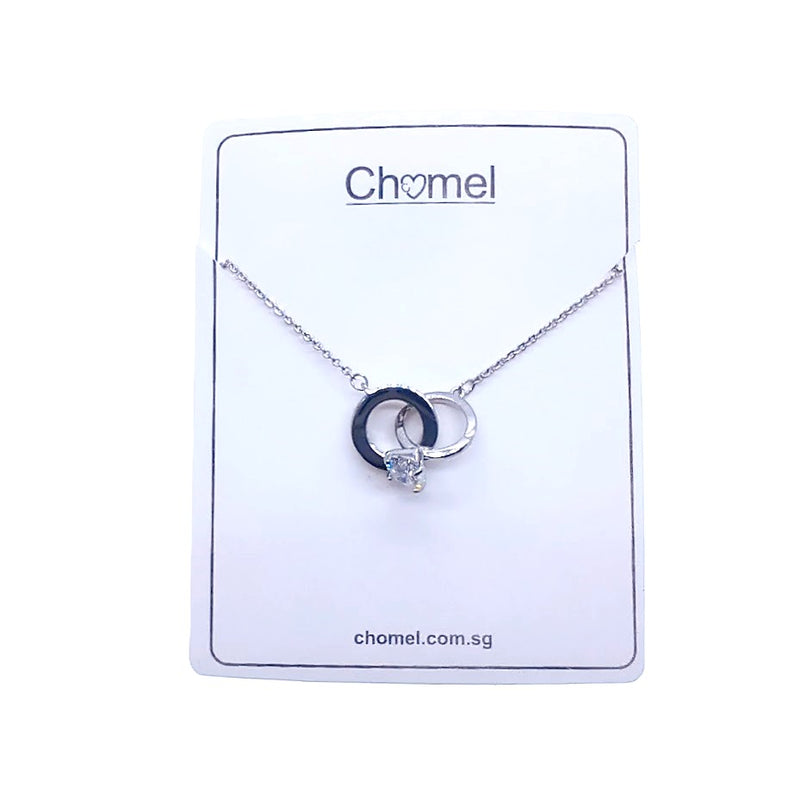 Interlocking Ring Cubic Zirconia Necklace - CHOMEL