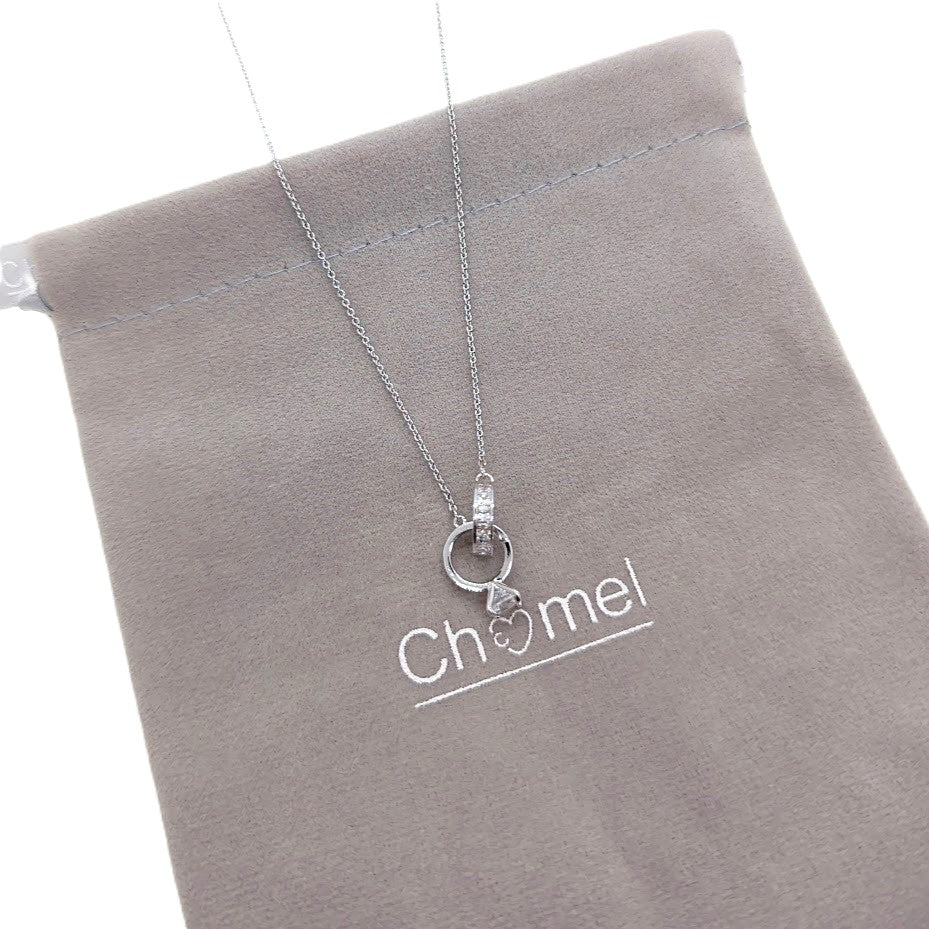 Interlocking Ring Cubic Zirconia Necklace - CHOMEL