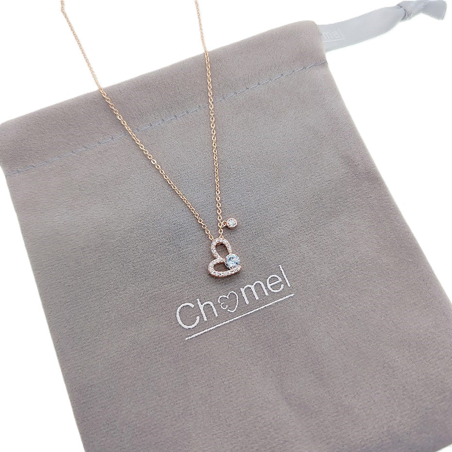 Heart Cubic Zirconia Necklace - CHOMEL