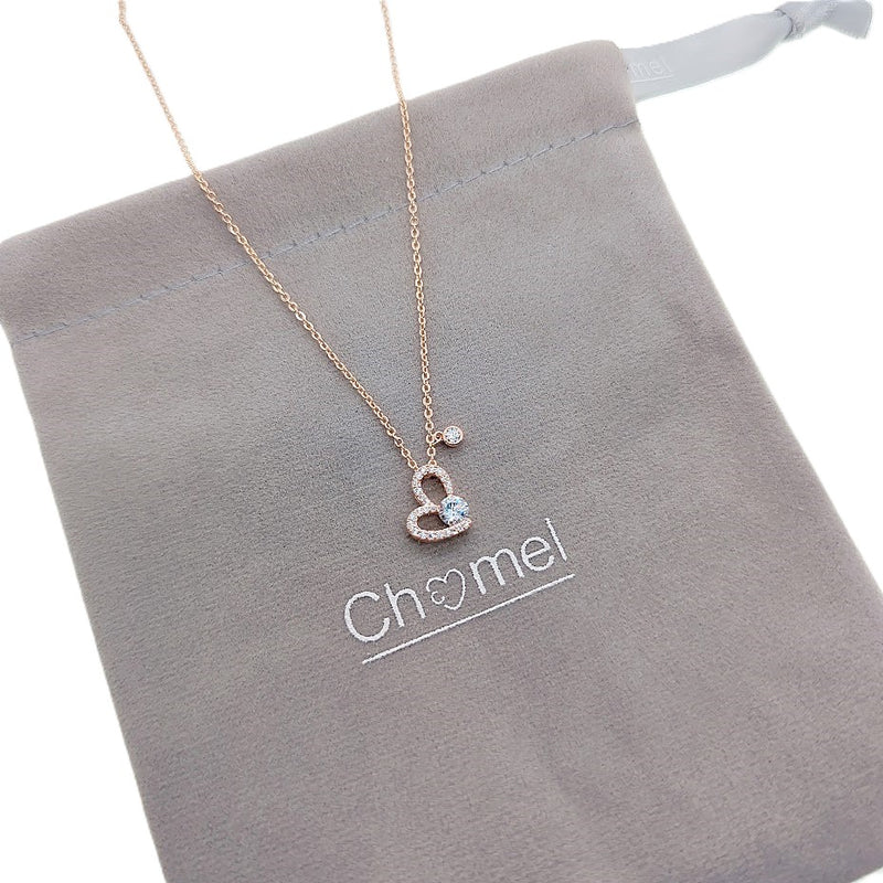 Heart Cubic Zirconia Necklace - CHOMEL