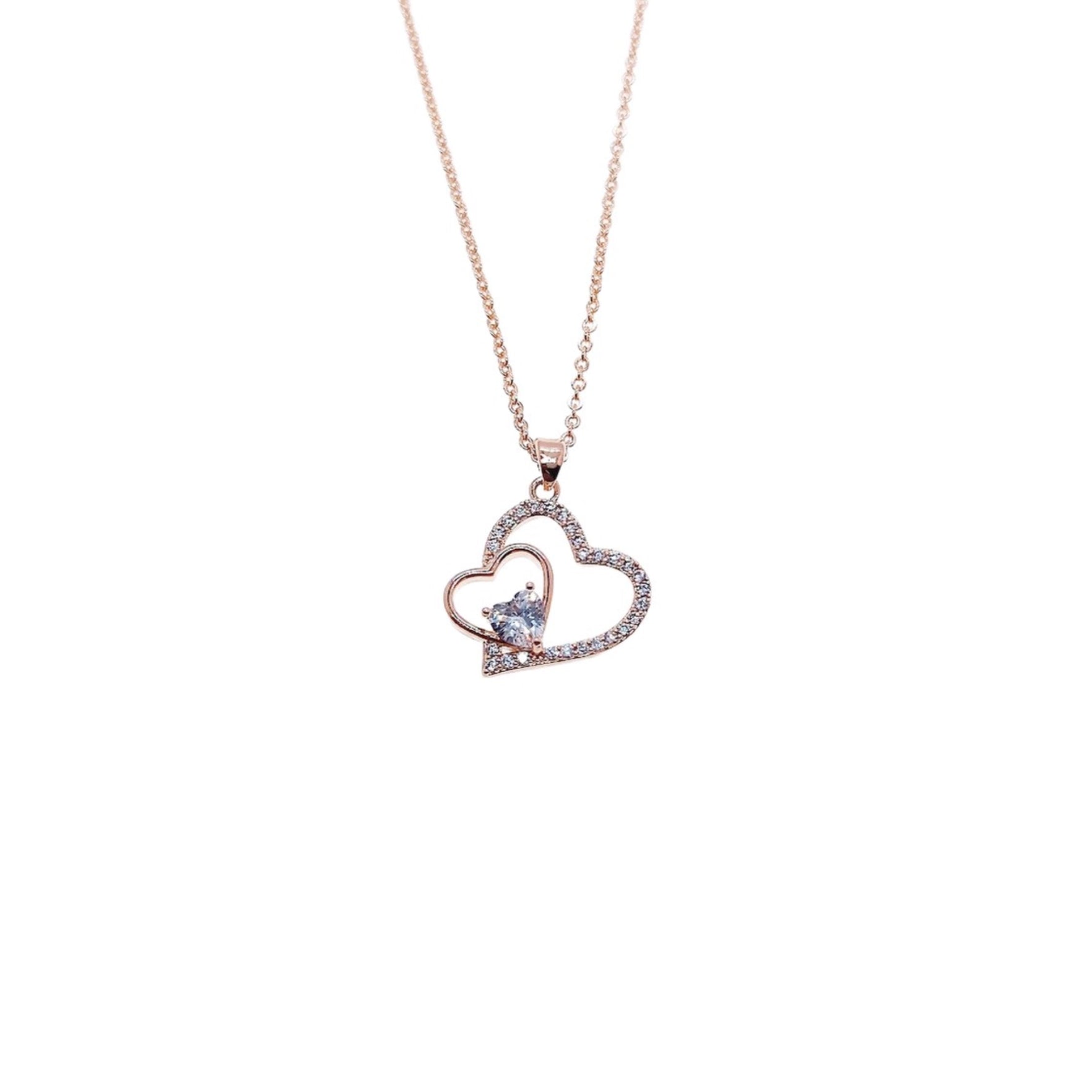 Heart Cubic Zirconia Necklace - CHOMEL