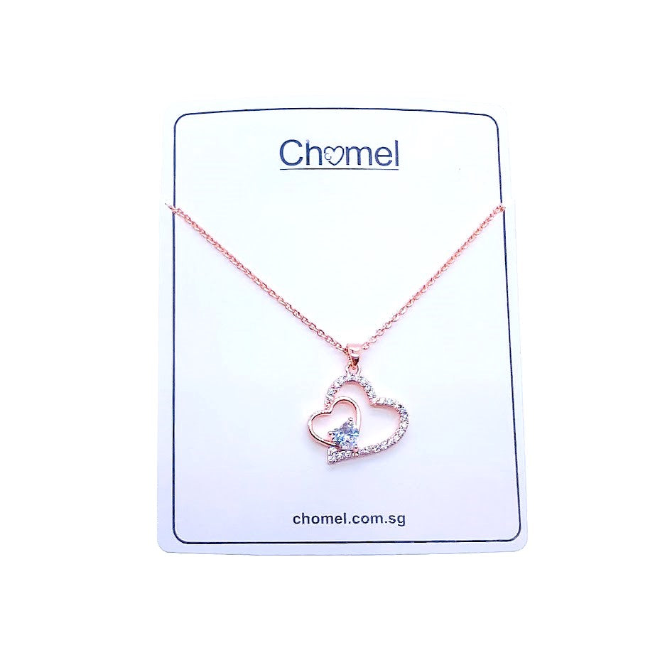 Heart Cubic Zirconia Necklace - CHOMEL
