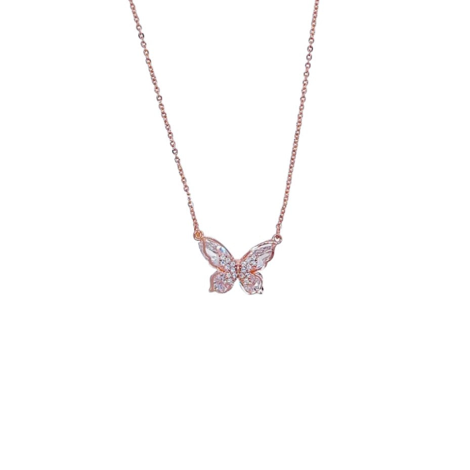 Butterfly Cubic Zirconia Necklace - CHOMEL
