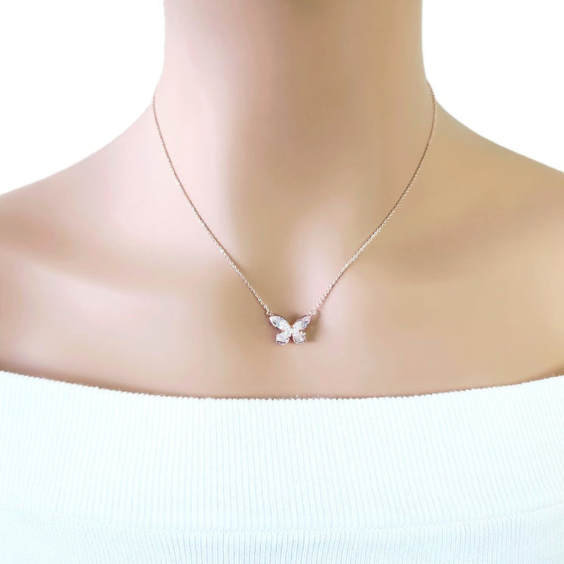 Butterfly Cubic Zirconia Necklace - CHOMEL