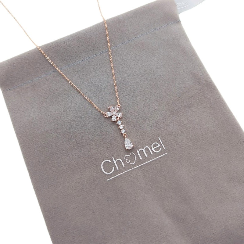 Flower Cubic Zirconia  Necklace - CHOMEL