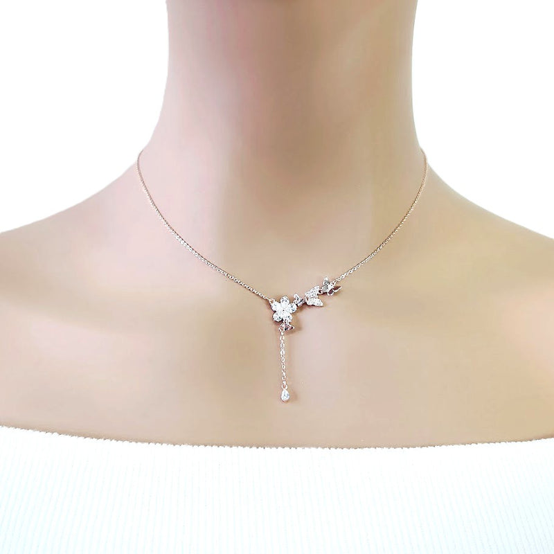 Butterfly Cubic Zirconia Necklace - CHOMEL