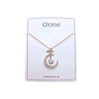 Moon & Star Cubic Zirconia Necklace - CHOMEL