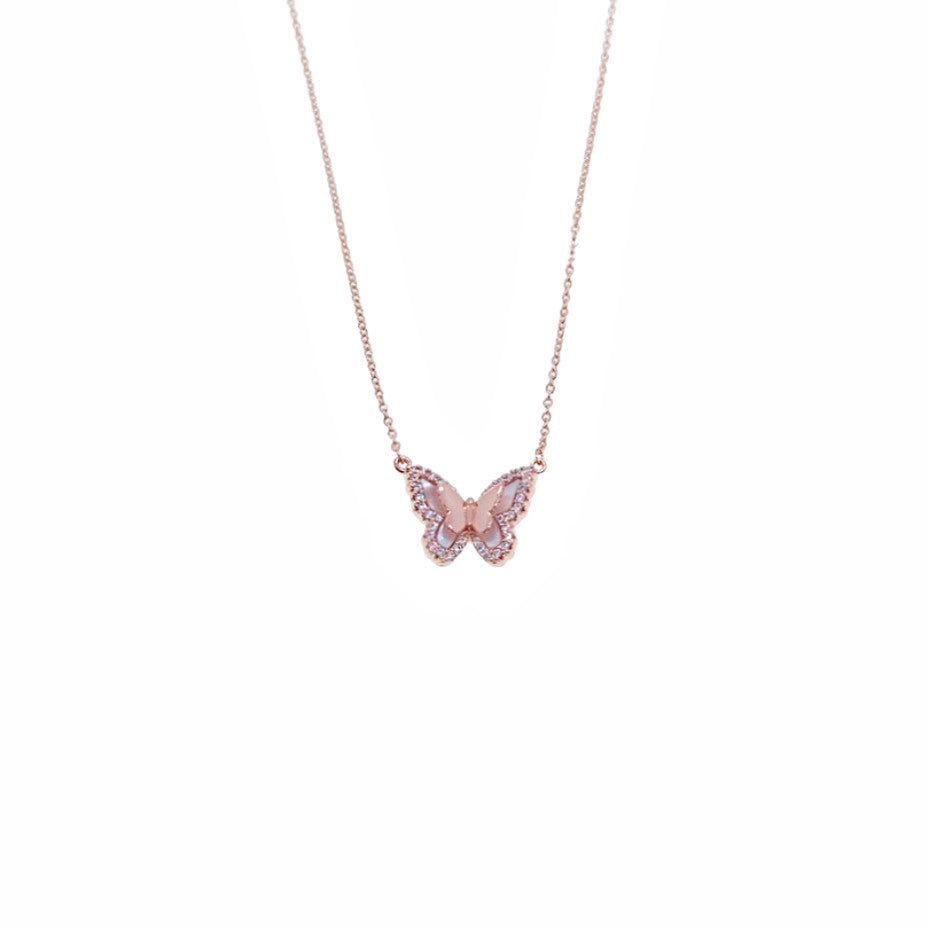 Butterfly Mother Of Pearl Necklace - CHOMEL