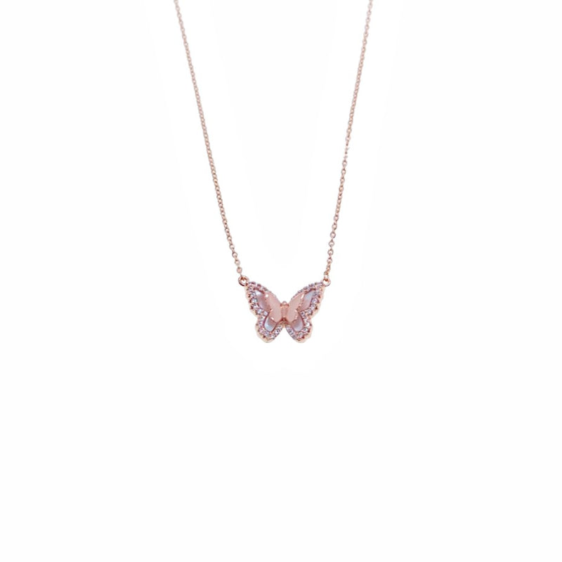Butterfly Mother Of Pearl Necklace - CHOMEL