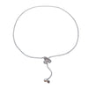 Flower Cubic Zirconia Lariat Necklace - CHOMEL