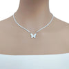 Butterfly Mother Of Pearl & Cubic Zirconia Necklace - CHOMEL