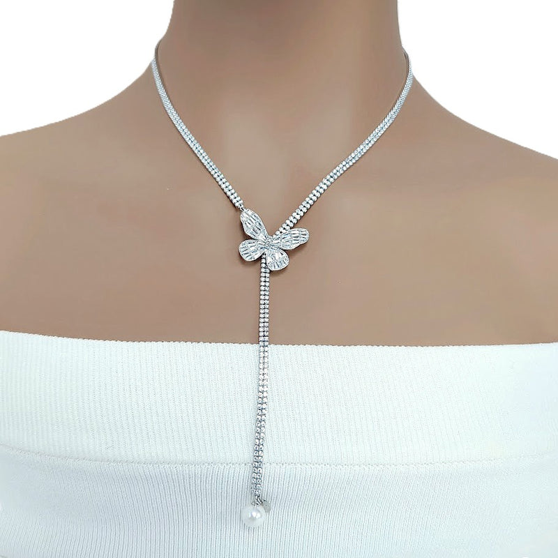 Butterfly Cubic Zirconia Necklace - CHOMEL