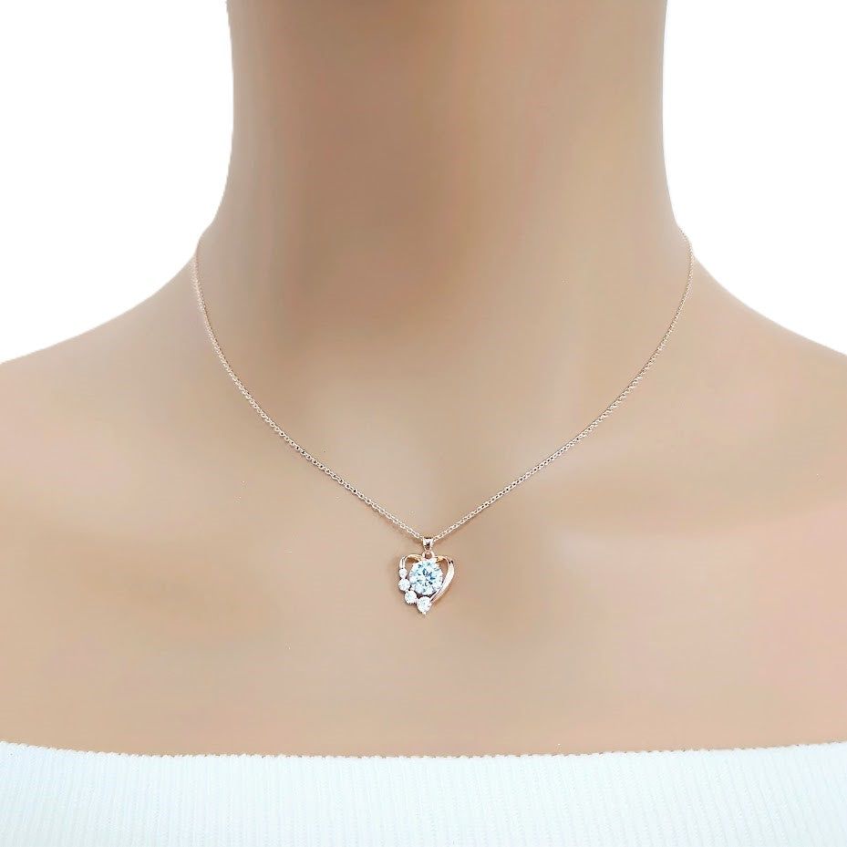 Heart Cubic Zirconia Necklace - CHOMEL