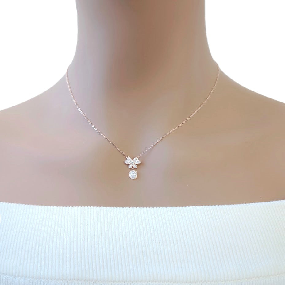 Ribbon Cubic Zirconia  Necklace - CHOMEL