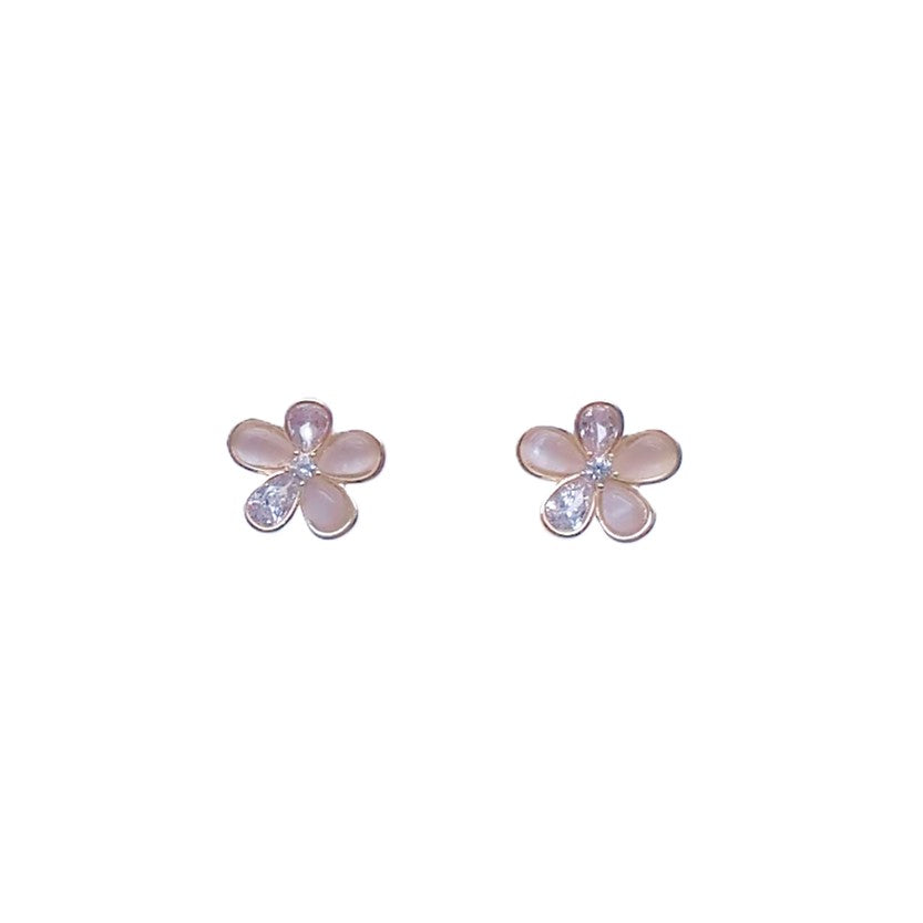 Flower Simulated Moonstone Earrings - CHOMEL