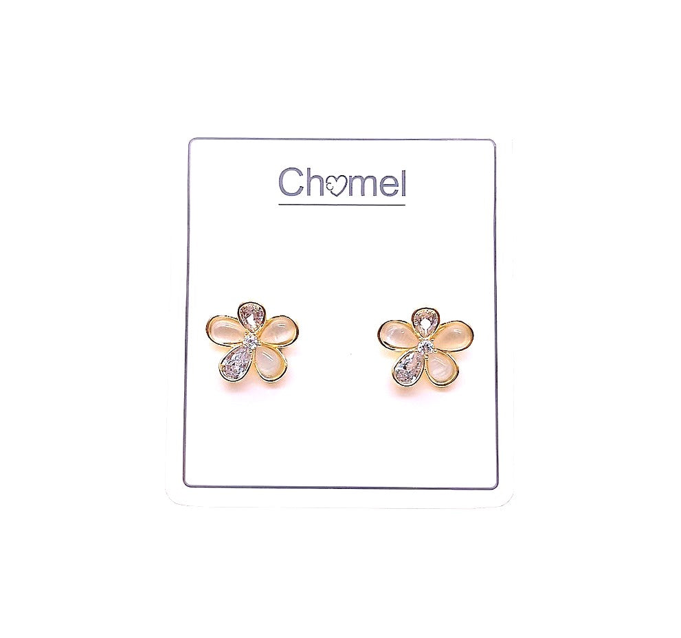 Flower Simulated Moonstone Earrings - CHOMEL
