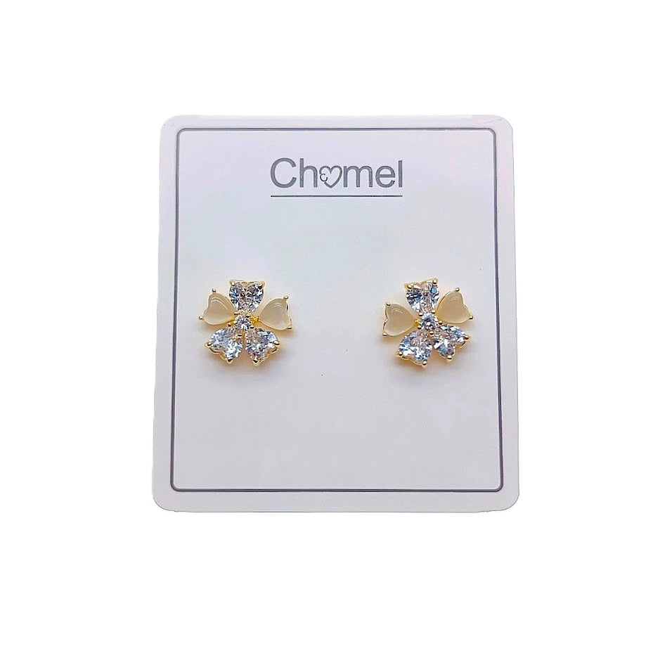 Flower Simulated Moonstone Earrings - CHOMEL