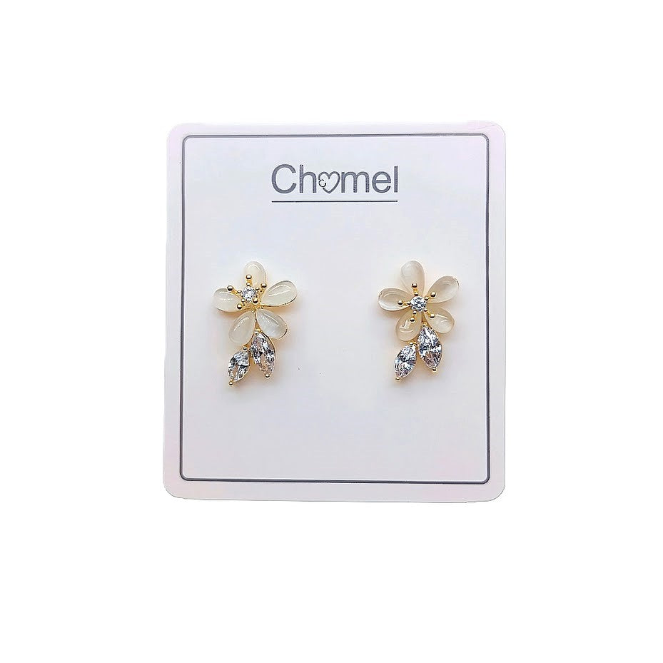 Flower Simulated Moonstone Earrings - CHOMEL