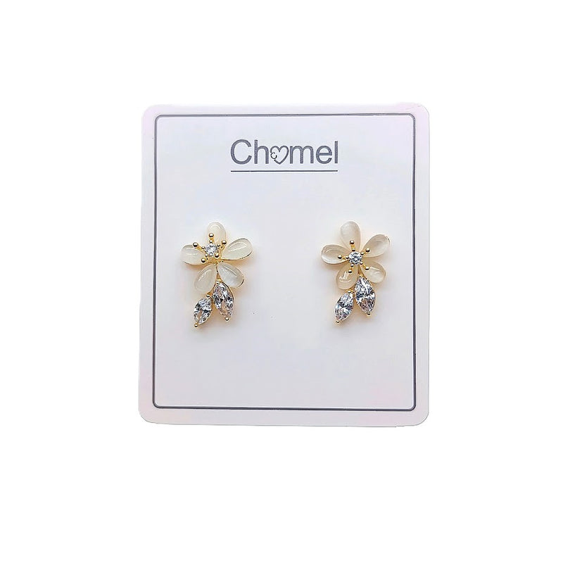Flower Simulated Moonstone Earrings - CHOMEL