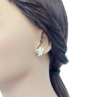 Flower Simulated Moonstone Earrings - CHOMEL
