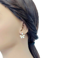 Flower Simulated Moonstone Earrings - CHOMEL