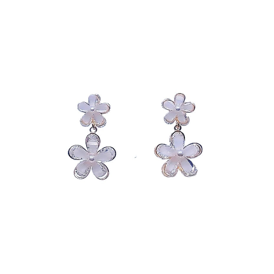 Flower Simulated Moonstone Earrings - CHOMEL