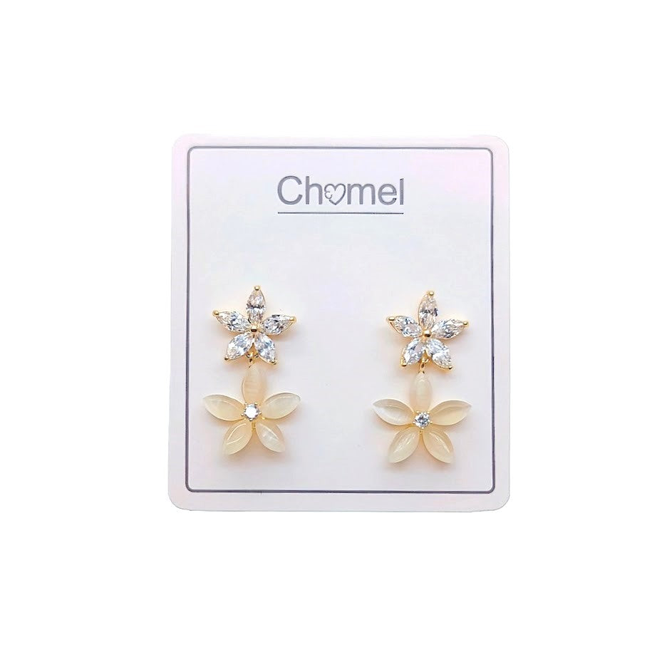 Flower Simulated Moonstone Earrings - CHOMEL