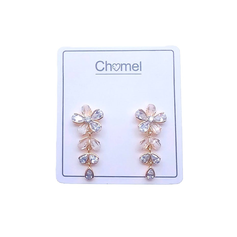 Flower Simulated Moonstone Earrings - CHOMEL