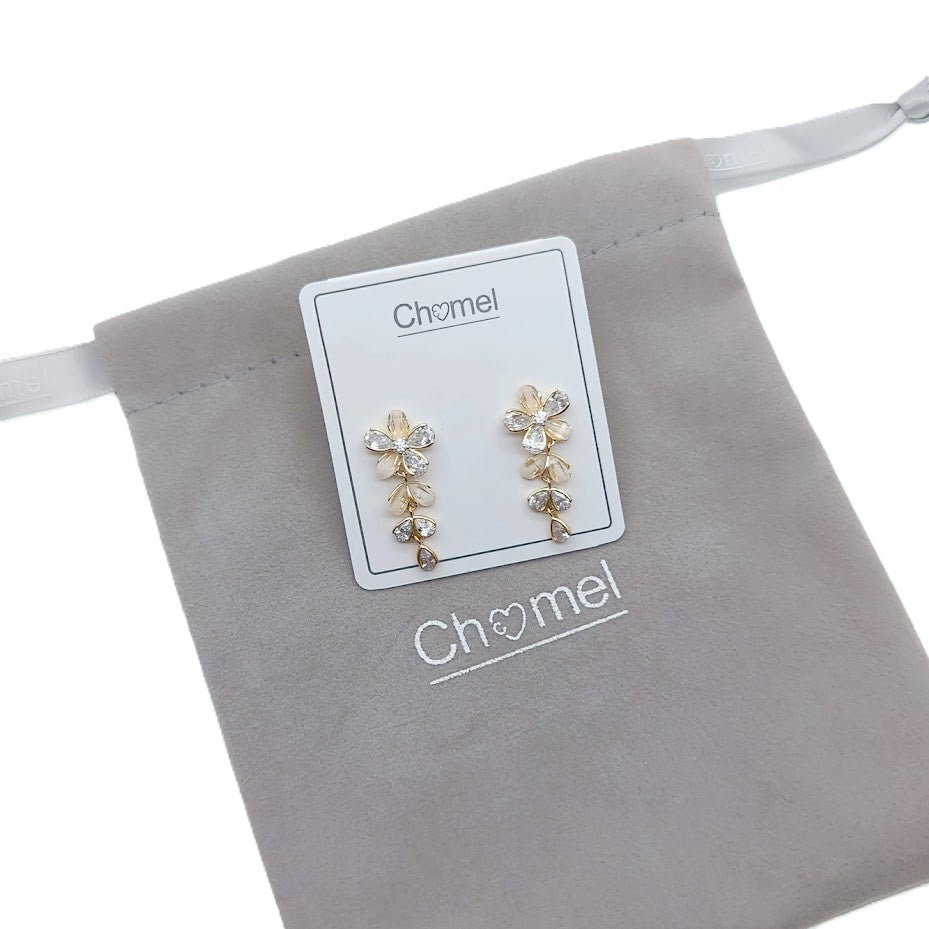 Flower Simulated Moonstone Earrings - CHOMEL