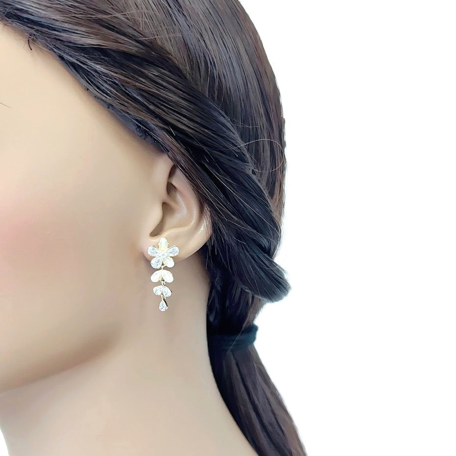 Flower Simulated Moonstone Earrings - CHOMEL