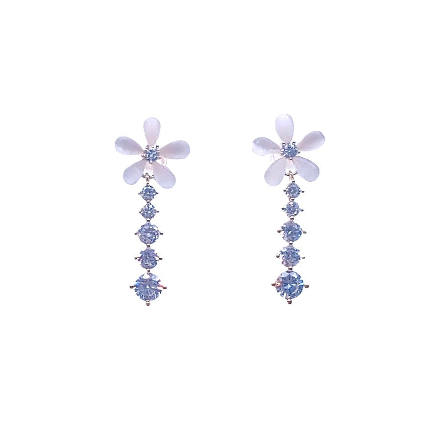 Flower Simulated Moonstone Earrings - CHOMEL